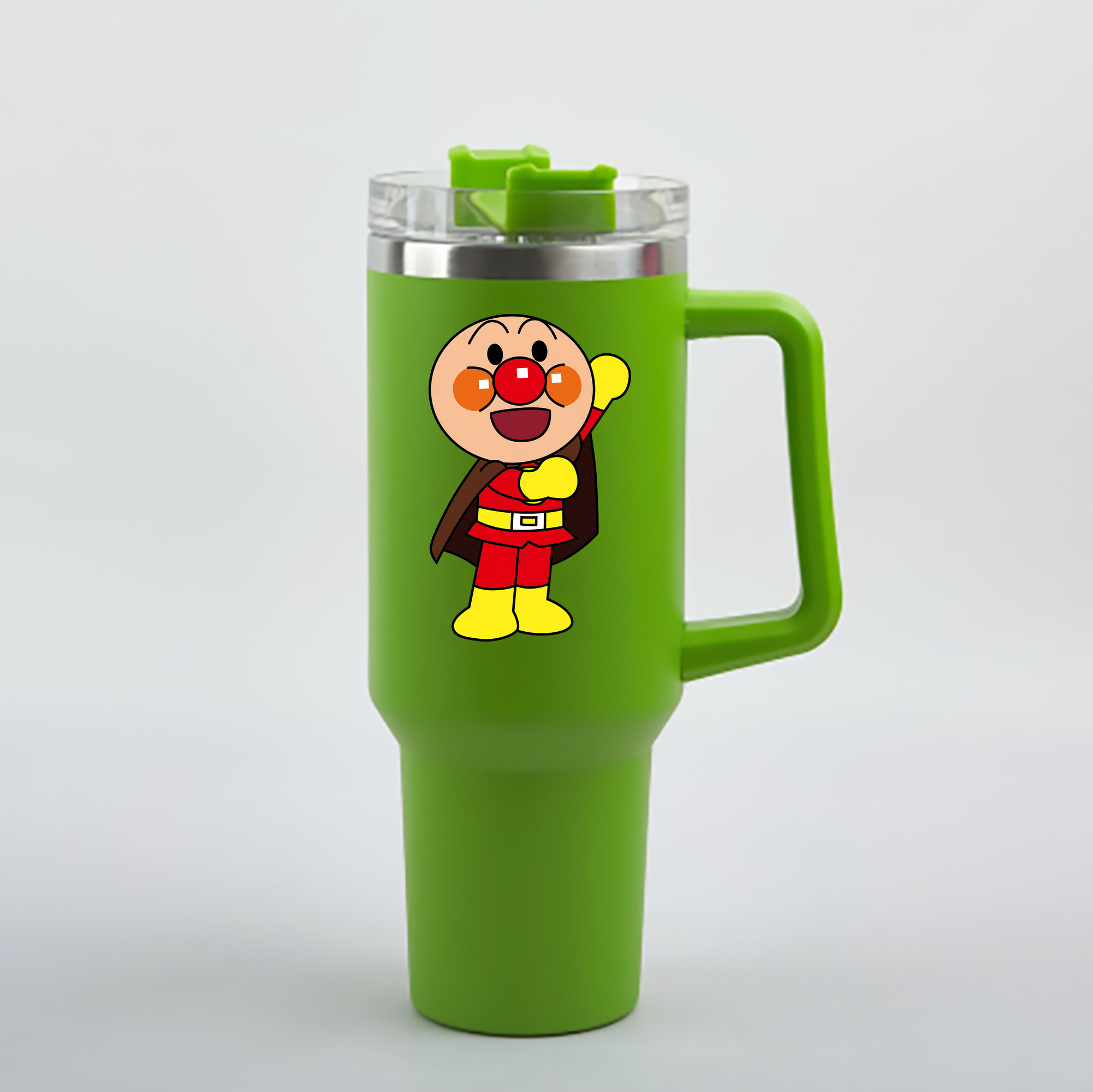 （画像用） アンパンマン Anpanman 1200mL車用タンブラー - クリスタルステッカー（プラスチックストロー付き）